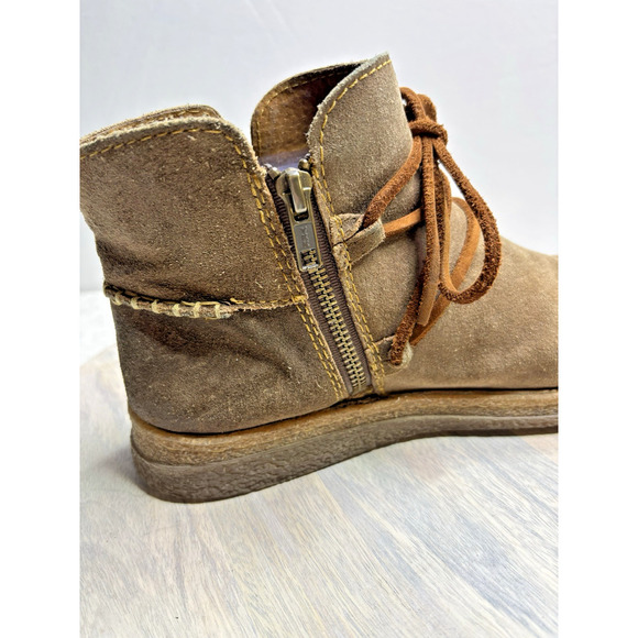 Born Brown Distressed Leather Zip Up Comfort Ankle Boot Size 9 Shoe - Picture 6 of 11